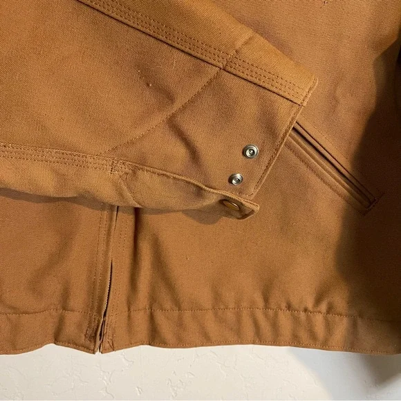 Carhartt Men's Size 48 Blanket Lined Detroit Jacket Tan Brown Zipper Zip Up - Picture 7 of 10